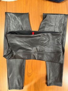 SPANX Black Faux Leather-Look Leggings